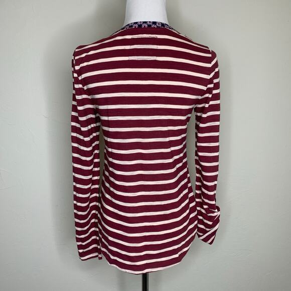 Anthropologie Postmark Striped Henley Sz Small - Picture 2 of 9
